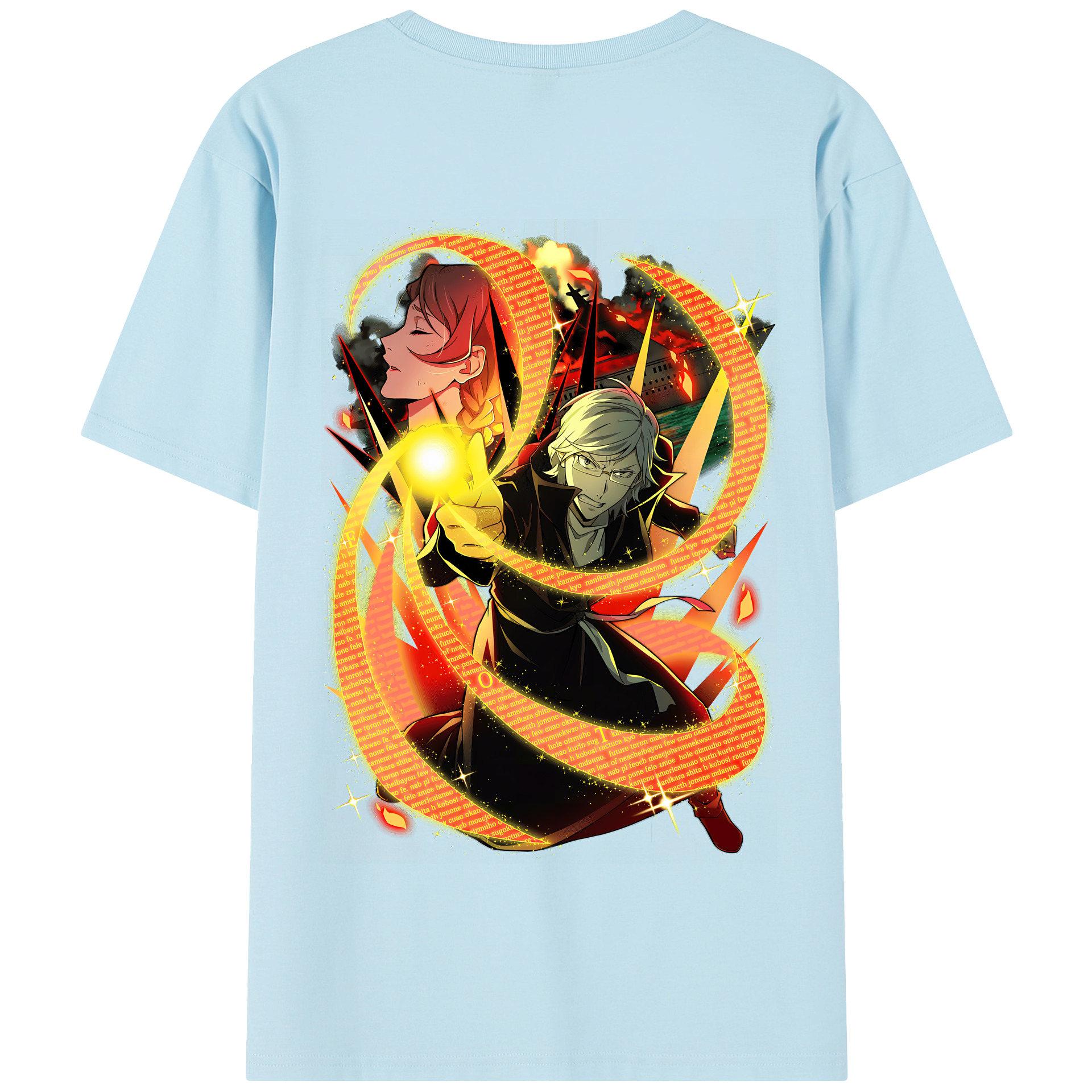 （画像用） 文豪ストレイドッグス Bungo Stray Dogs 綿100％半袖Tシャツ（背面プリント）
